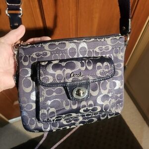 Coach Metallic Blue Jean Crossbody Bag